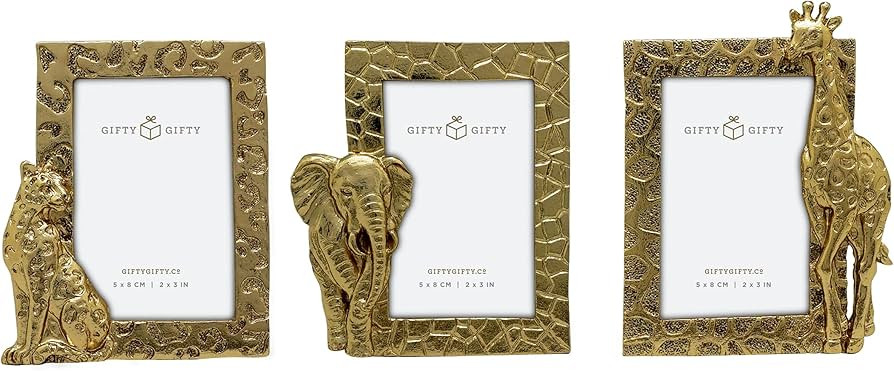 Safari Animals Mini Frame Set/Set of 3 / 2x3 In | For Tabletop Display | Perfect for Home Decor, ... | Amazon (US)