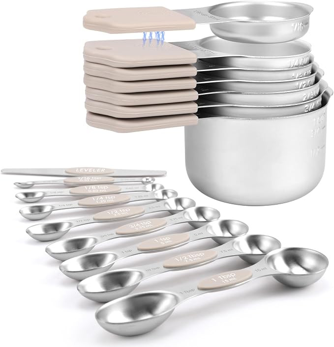 Magnetic Measuring Cups and Spoons Set-Heavy Duty 304 Stainless Steel | Amazon (US)
