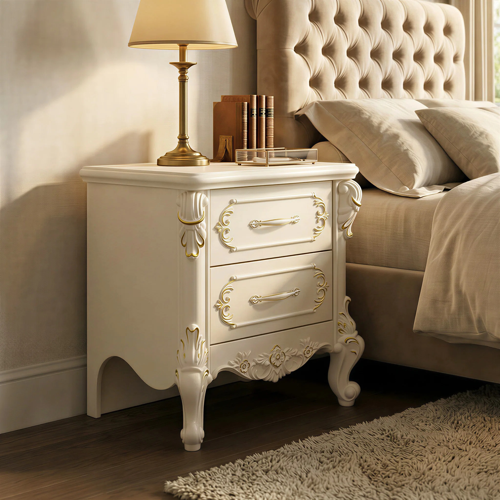 House of Hampton Elegent Nightstand With 2 Drawers & Reviews - Wayfair Canada | Wayfair North America
