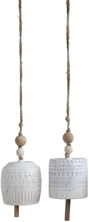 Stoneware Bell, White with Beads, 2 Styles | Amazon (US)