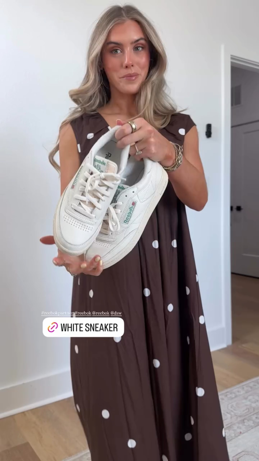 Showpo size is 2. The rich chocolate hue and playful polkadot print bring effortless charm, while the open back adds a little “ooh” to your “ahh.” Thoughtfully cut to celebrate every curve, this silhouette skims, shapes and lets you move without fuss, confidence, sorted.
The Simone Maxi Dress is your go-to for long lunches, date nights and everything in between. Keep the focus on that neckline with delicate hoops and a sleek clutch, or dial up the drama with a red lip and a strappy heel. Dresses like this do the heavy lifting so you can enjoy the moment. Inclusive sizing, flattering fit, and endless compliments, yes, she’s that girl. @showpo @reebok @DSW 
#ltktravel

#LTKgrwm #LTKSeasonal #LTKootd