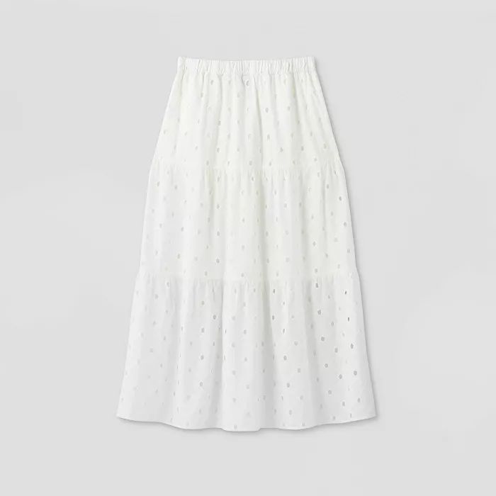 Women's Tiered Eyelet A-Line Midi Skirt - A New Day™ | Target