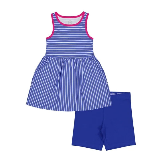 Wonder Nation Girls Play Dress and Short 2 Piece Set, Sizes XS-XLP | Walmart (US)