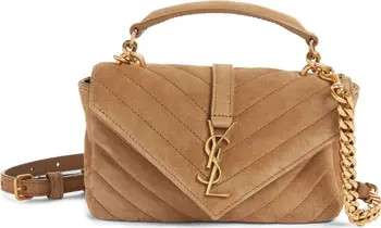 Mini College Matelassé Suede Crossbody Bag | Nordstrom