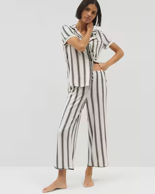 Cool Nights Piped Crop Pajama Pants | SOMA