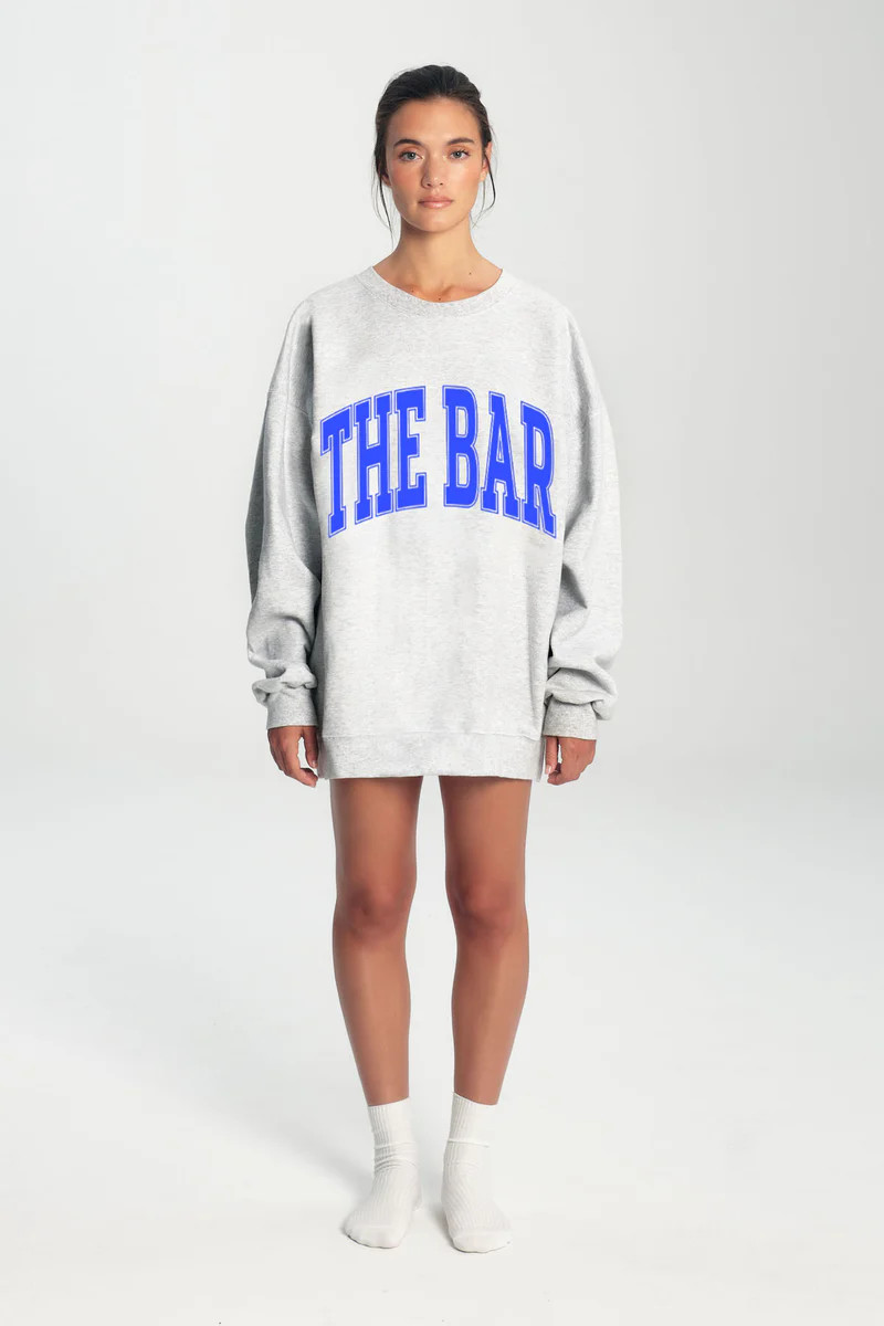 VARSITY SWEATSHIRT LT HEATHER GREY / COBALT | The Bar