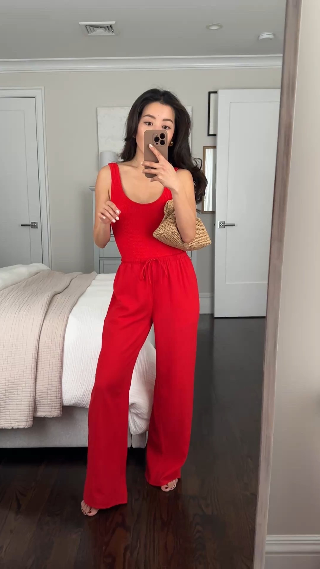 J. Crew mom-friendly swimsuits and coverups for winter/spring vacation! I also got the high rise bikini version in brown 

• Claudia scrunchie suit in red arroyo size 0. Love this one piece swimsuit ! Not too long for me (5 ft tall), nice texture, built-in shelf bra with light padding, medium coverage in the rear. A suit that I can play and run after the kids in without having to adjust often.

• Airy gauze beach pants in red arroyo xxs. Petite friendly. 

• Portofino handknotted clutch . Convenient wide opening and good cap

Swimsuit, bathing suit, one piece, pool or beach resort outfits 

#LTKPetite #LTKFindsUnder100 #LTKSwim