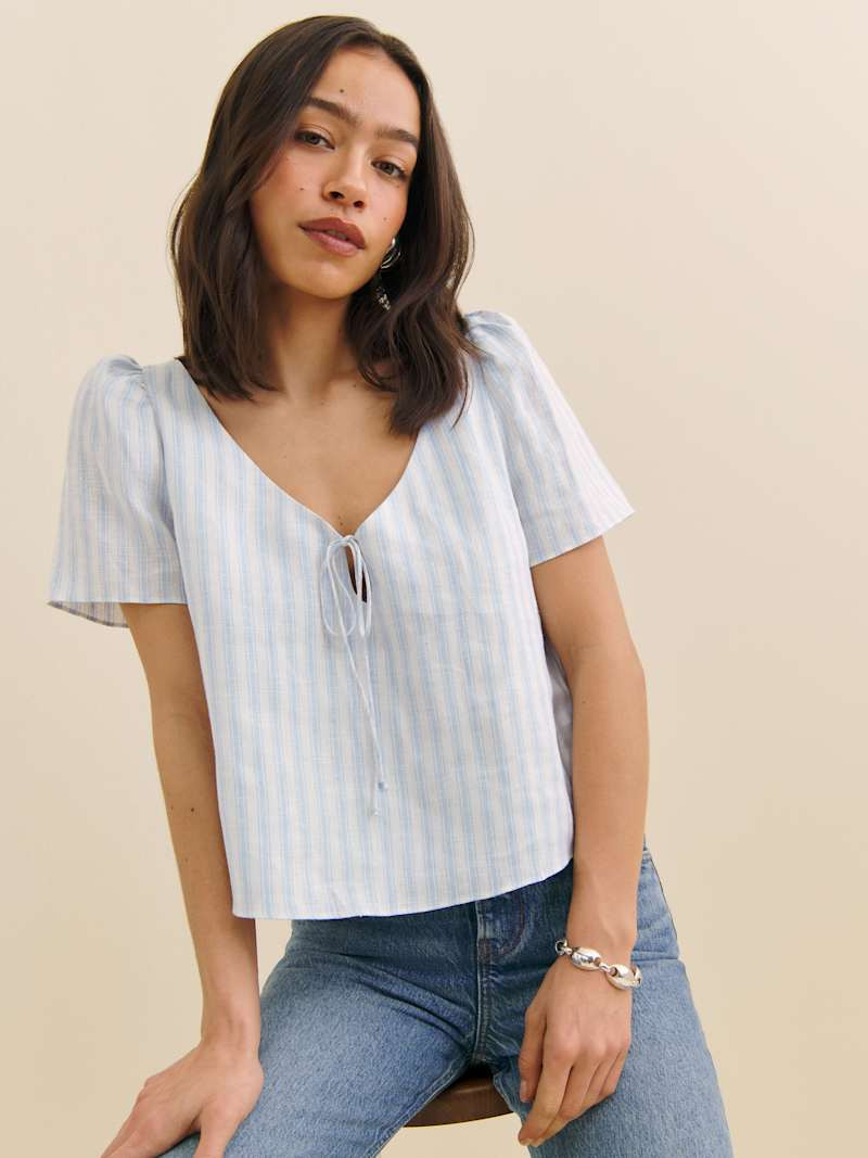 Mayla Linen Top | Reformation (Global)