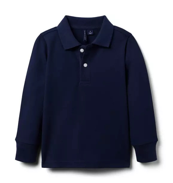 The Long Sleeve Pique Polo | Janie and Jack