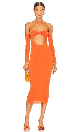 Harmony Midi Dress in Sunset Orange | Revolve Clothing (Global)