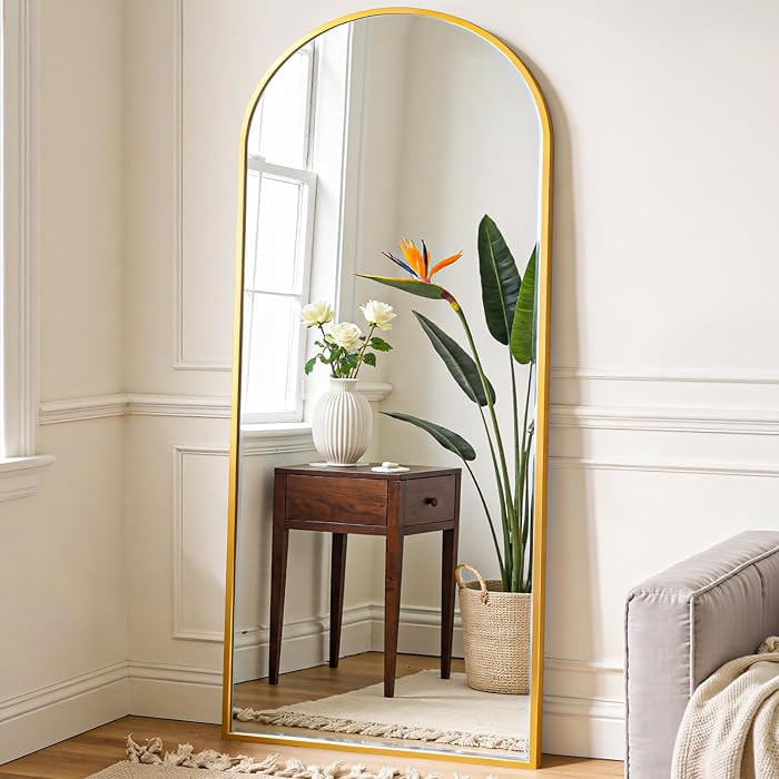 OLIXIS 64"x 21.5" Arched Mirror Full Length, Full Body Mirror with Stand, Hanging or Leaning for ... | Amazon (US)