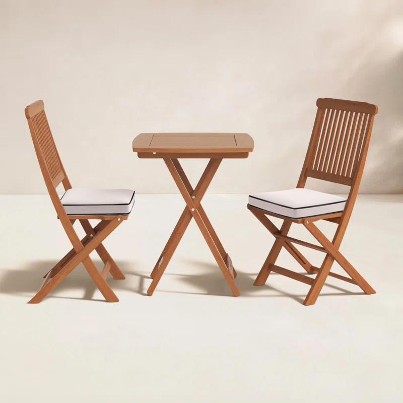 Fleur 23.5" W Square 2-Person Bistro Set with Cushions | Wayfair North America
