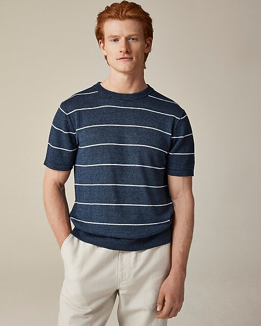 Short-sleeve linen sweater in stripe | J. Crew US