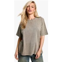 Womens Acid Wash T-Shirt - Beige - 4 | boohoo (US & Canada)