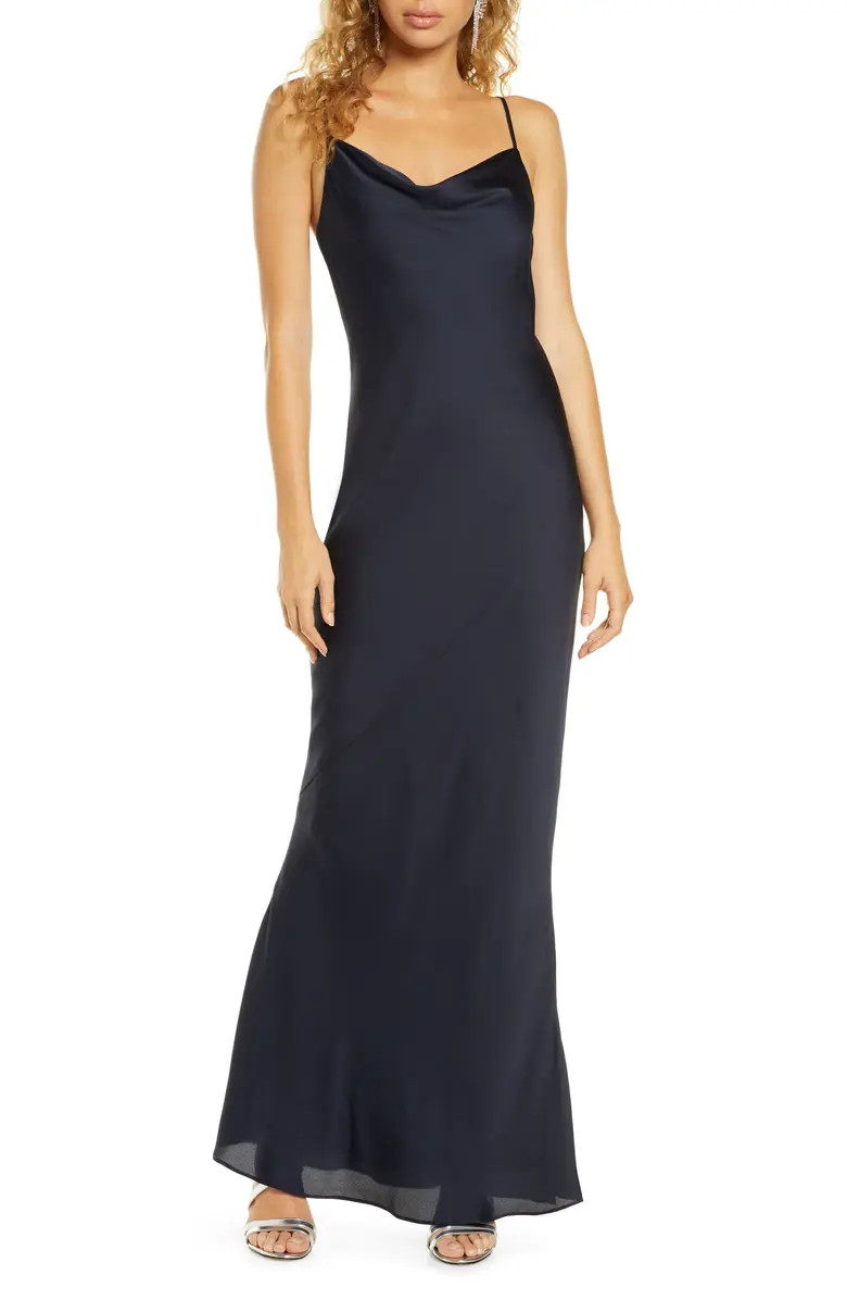 Cowl Neck Satin Gown | Nordstrom