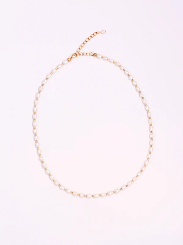 Sophia Gold Beaded Pearl Necklace | Narrative Jewelry