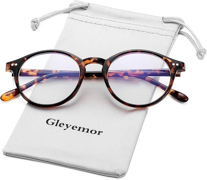 Gleyemor Blue Light Glasses for Men Women, Vintage Round Frame Computer Eyeglasses | Amazon (US)