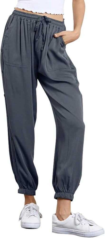 MIROL Drawstring Joggers Sweatpants for Women Elastic Waist Loose Fit Athletic Workout Track Pant... | Amazon (US)