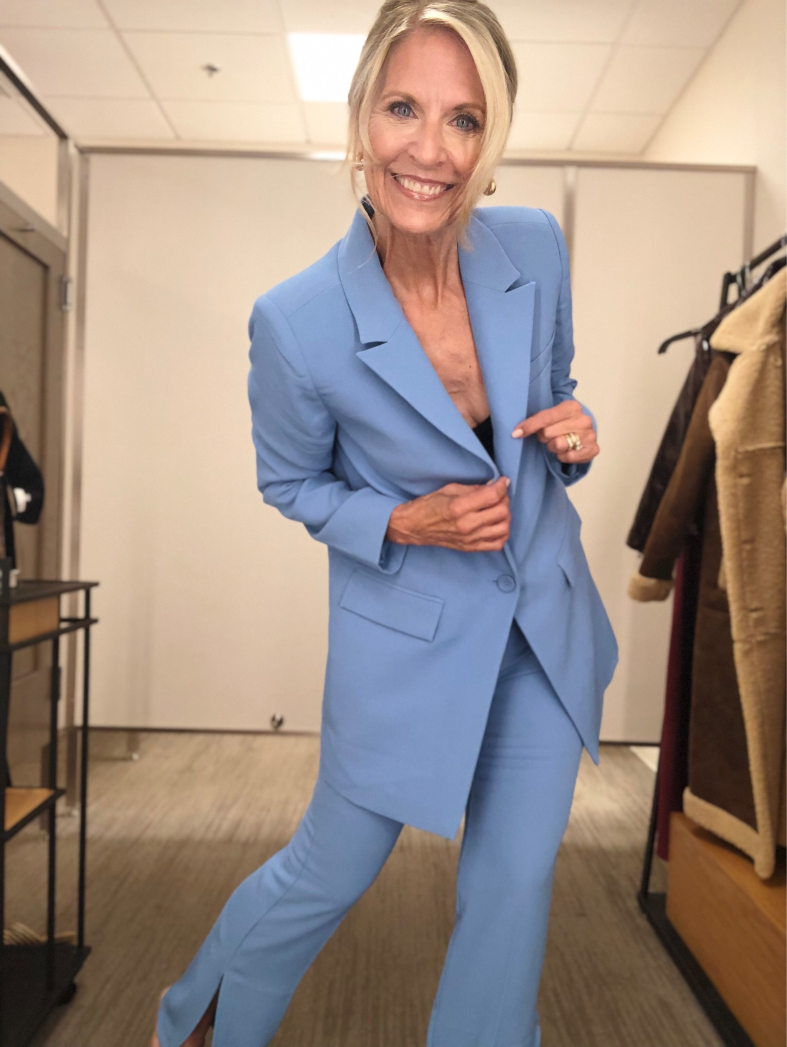 The Final - “My Picks” Part lV - from the Nordstrom Anniversary Sale!

Here’s one more gorgeous Fall outfit I found…

Sale ends August 7th -
Prices go up! Although these are Fall selections, these prices are so good!

This two piece set is the most beautiful blue! Priced separately, this blazer looks so chic with these vented flare pants.

They have a side slit that shows off your new shoes!

Sizes available.

Follow my profile {DEBORAHSORLIE} for more 50+ style inspiration.

#LTKxNSale #LTKstyletip #LTKsalealert