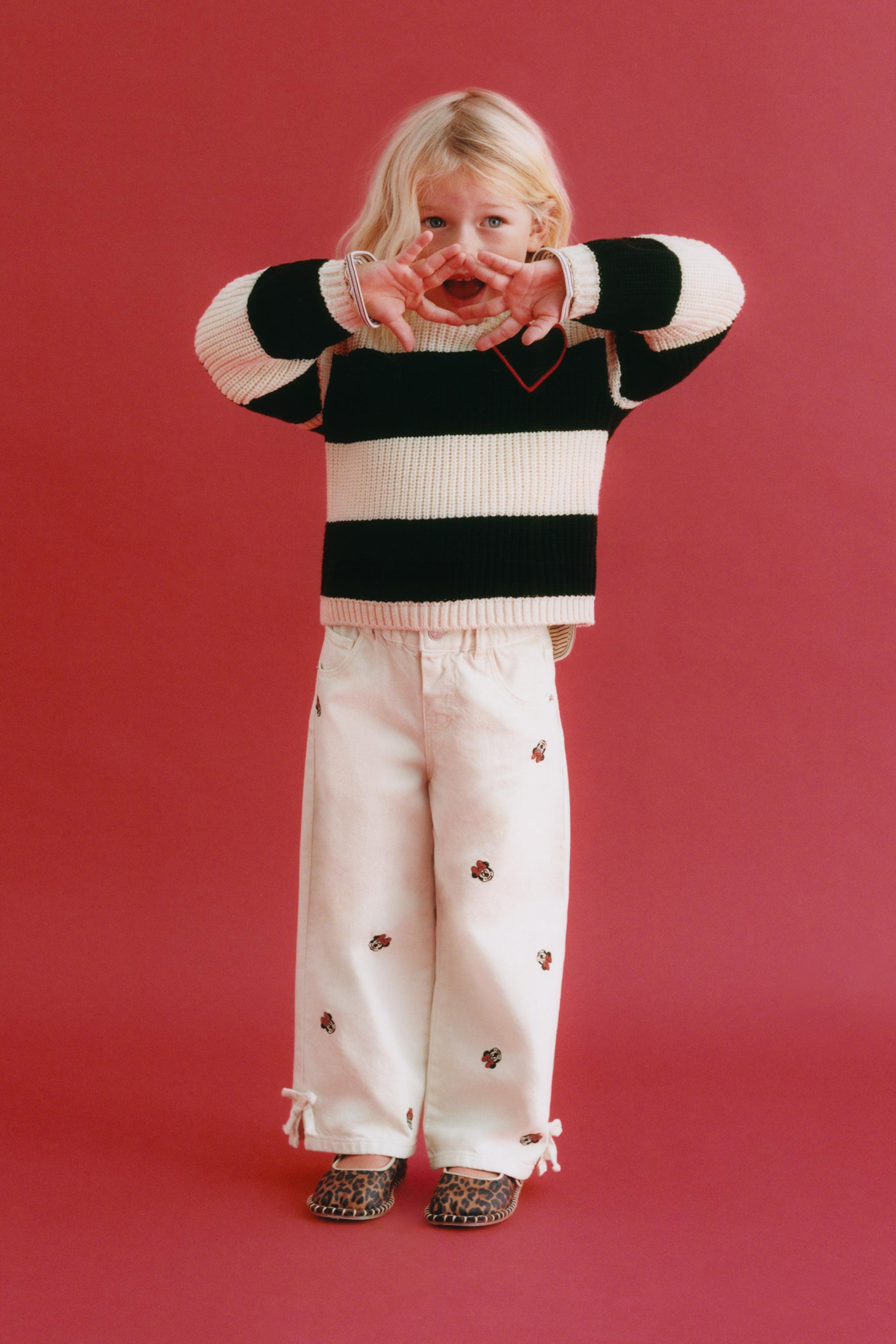 MINNIE MOUSE © DISNEY EMBROIDERED CULOTTE TWILL PANTS | Zara Canada