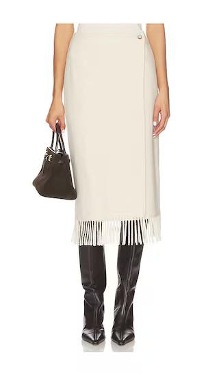 Fringe Herringbone Wrap Skirt | Revolve Clothing (Global)