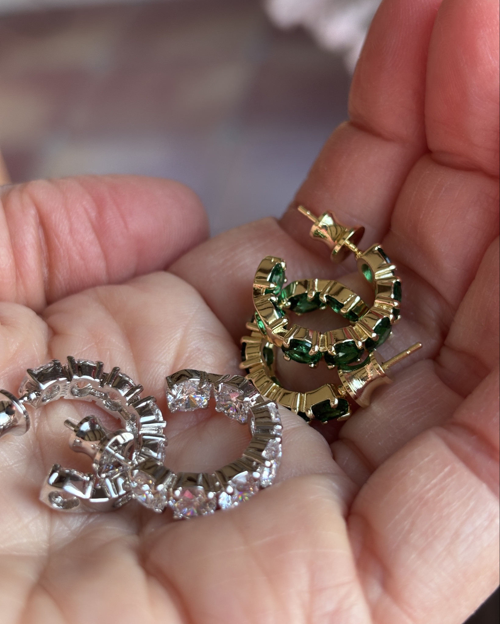 .75 inch hoops in emerald and faux diamonds. ✨✨

#LTKWedding #LTKdayinmylife #LTKGiftGuide