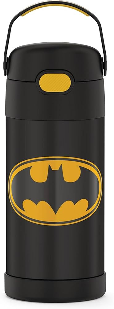 THERMOS FUNTAINER 12 Ounce Stainless Steel Vacuum Insulated Kids Straw Bottle, Batman | Amazon (US)