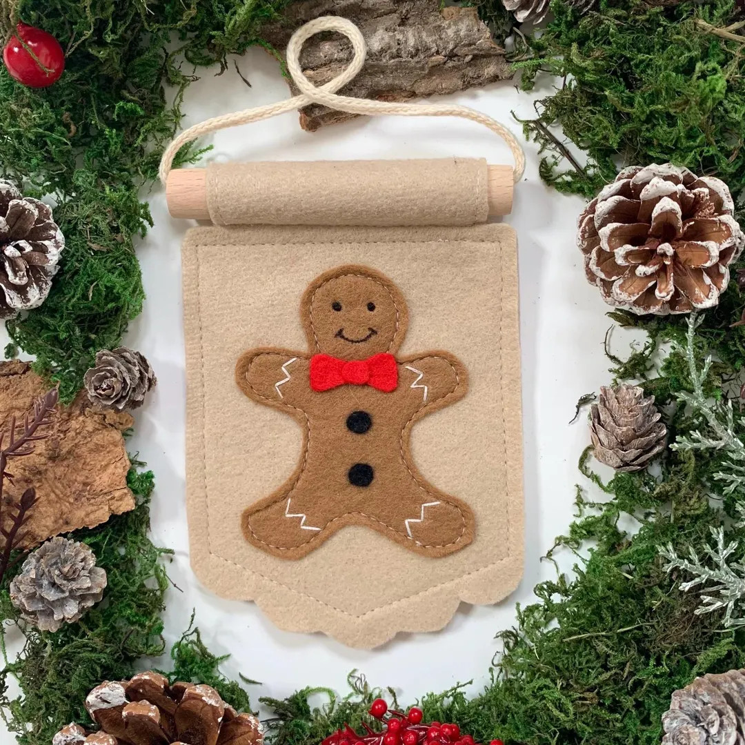 Gingerbread Man Christmas Mini Banner – Festive Holiday Décor – Kids and Nursery Xmas Decora... | Etsy (US)