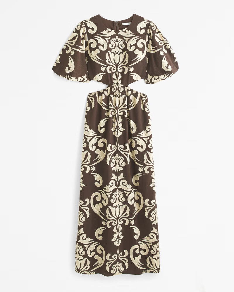Women's Short-Sleeve Cutout Maxi Dress | Women's Dresses & Jumpsuits | Abercrombie.com | Abercrombie & Fitch (US)