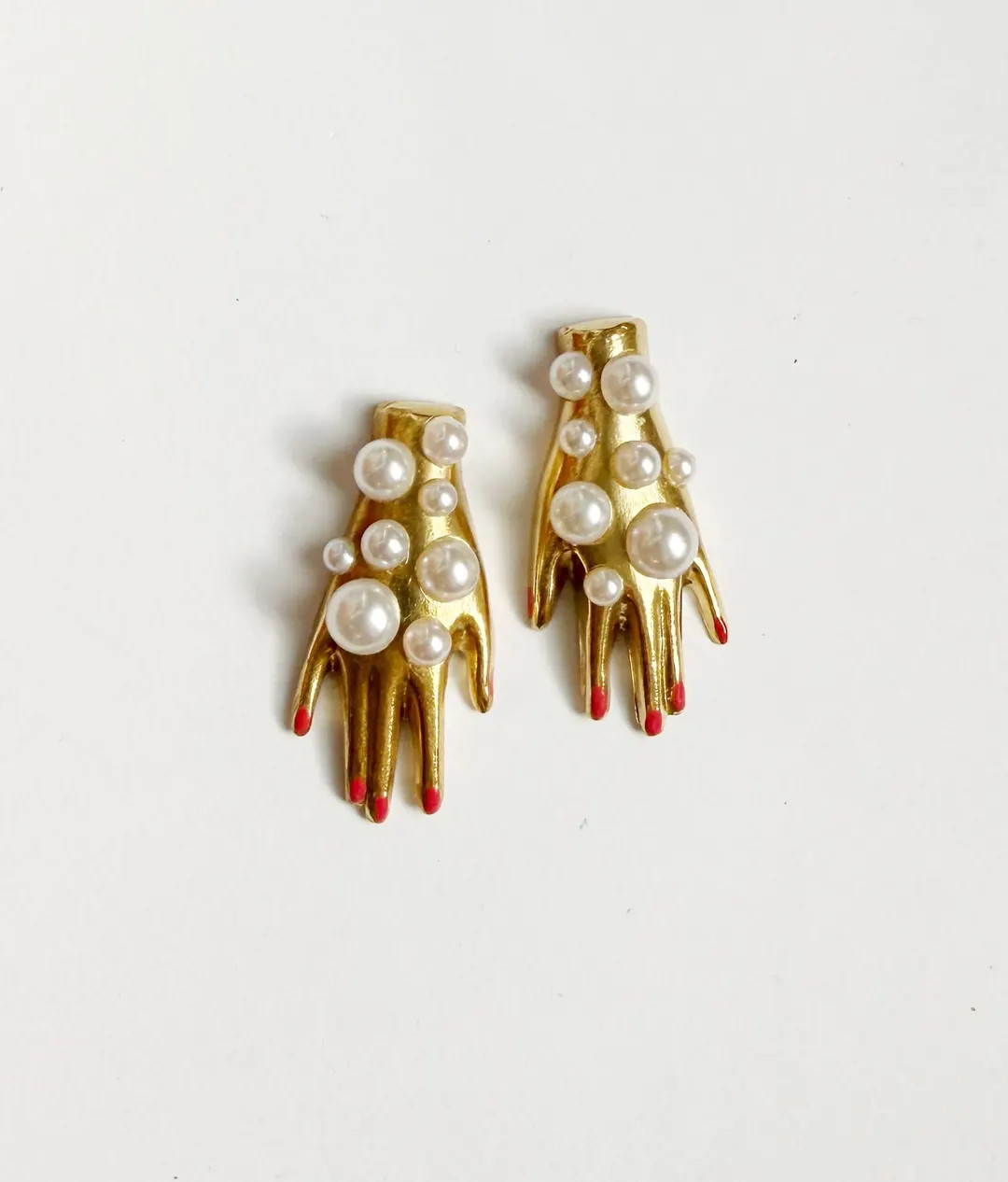 Pearly hand earrings | Etsy (US)