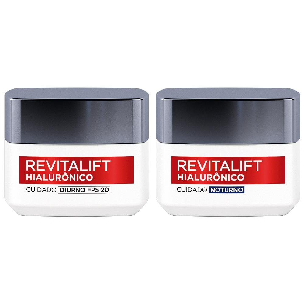 Loreal Paris Hialuronico Kit Creme Hidratante Anti-Idade Diurno 49G + Noturno 40G | DrogaRaia (BR)