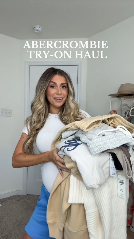 Abercrombie Try-On Haul 🤍 all non-maternity but bump friendly! Lots of cute and comfy pieces I can wear now and will wear postpartum too!! 

#LTKFindsUnder100 #LTKBump #LTKVideo