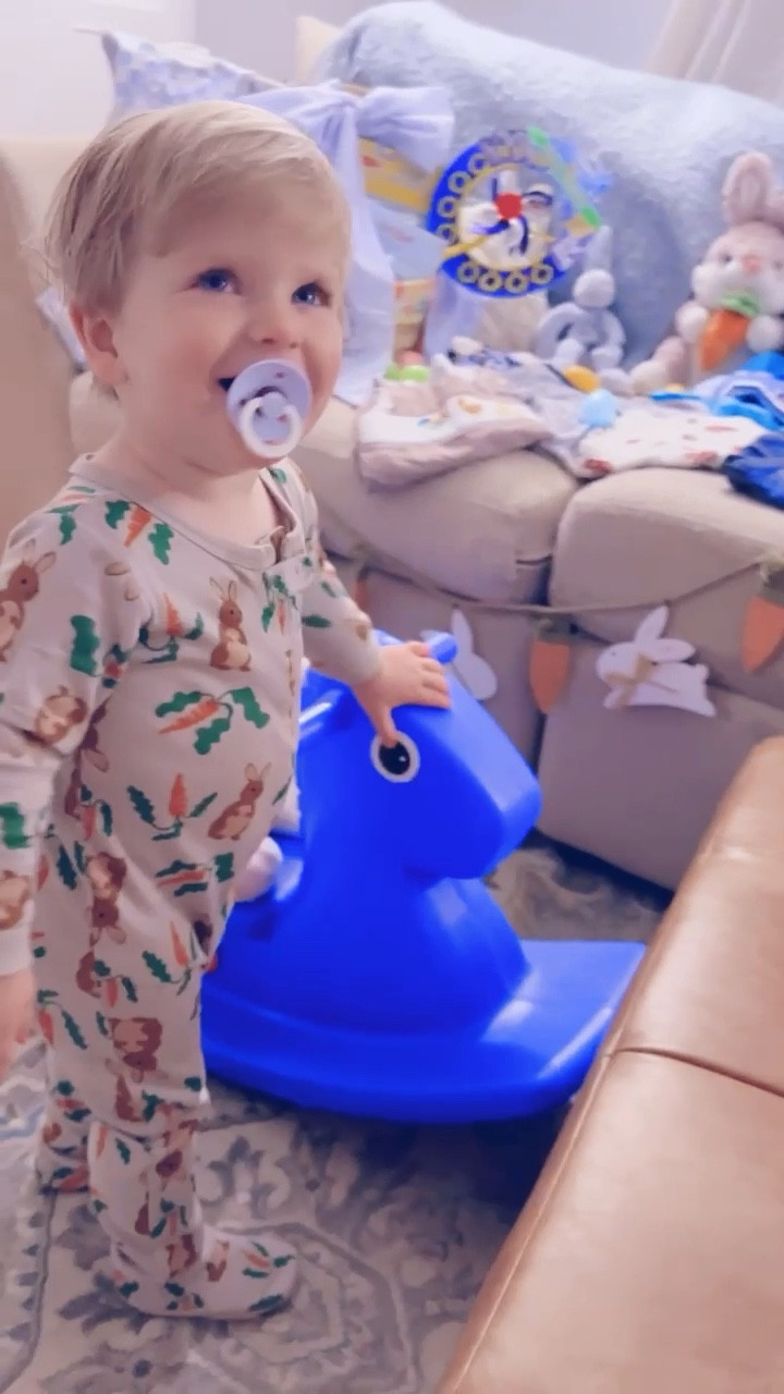 Some Easter morning sweetness and JOY with our little bunny before heading out to worship at church!! 🐰🧺🤍 Some”bunny” sure was excited to see what the Easter Bunny brought him! 👼🏼🥚🐣 #eastermorning #happyeaster 

Happy Easter from our little family to yours!! 🌷🌸

#LTKSeasonal #LTKbaby #LTKfamily