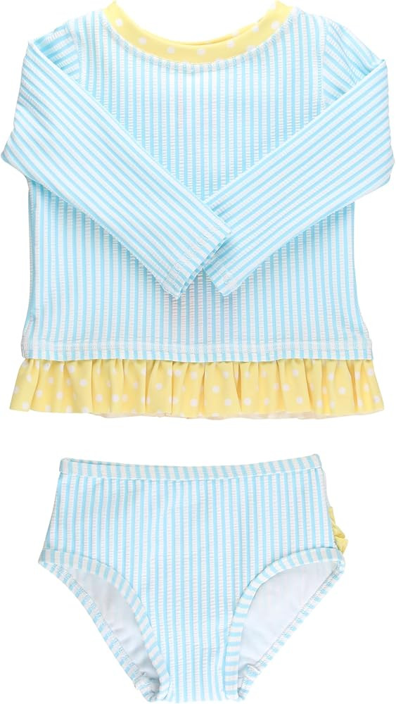 RuffleButts Baby Girls Seersucker - Rash Guard Bikini | Amazon (US)