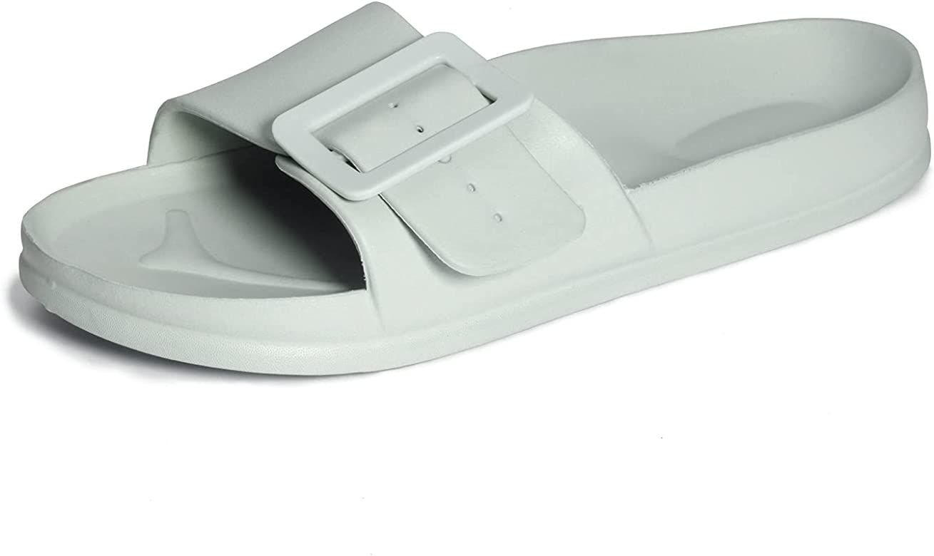 Starbow Womens Comfort Adjustable Two Strap Double Buckle eva Sandals Slip on Slides | Amazon (US)
