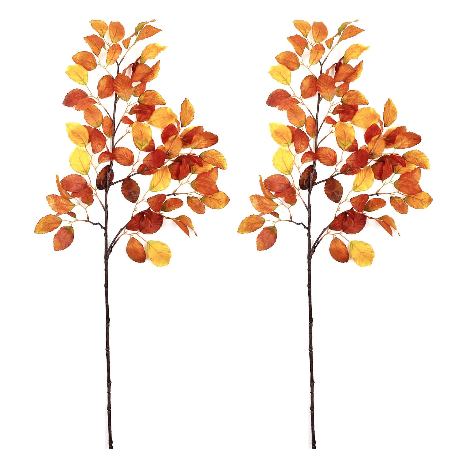 SNAIL GARDEN 39.3in/100cm Long Artificial Fall Eucalyptus Stems Plants,2 Bundles Orange Plants,Fa... | Amazon (US)