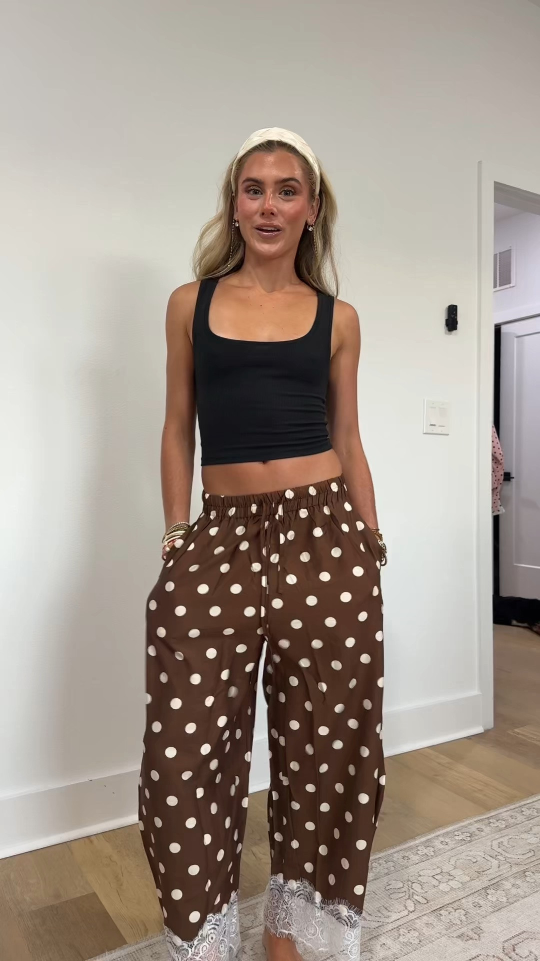 Amazon size xs Athlisan Womens Polka Dot Wide Leg Palazzo Pants High Waisted Summer Lace Trim Cropped Baggy Trousers with Pockets

#LTKootd #LTKTravel #LTKSaleAlert