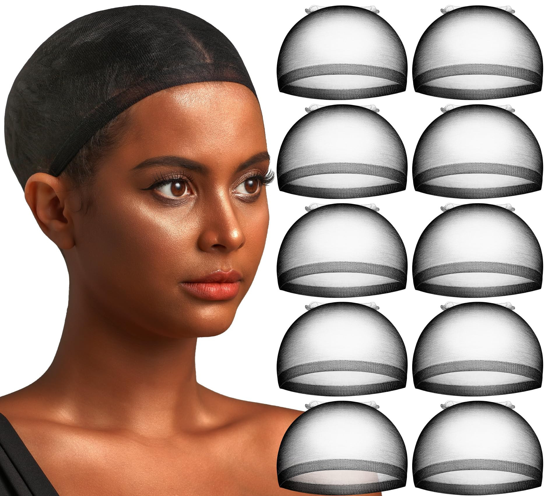 Teenitor 20pcs Bald Cap Set - Breathable, Invisible Stocking Wig Cap for Lace Front, Sheer Caps, ... | Amazon (US)