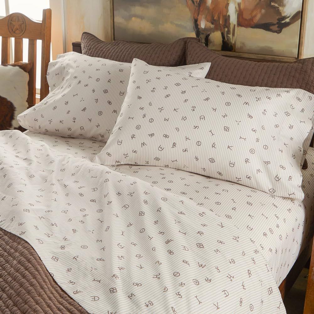 Rod's - Cattle Brands (Sheet Set) - Ticking Stripe - Beige Cream - 3 Piece Twin Sheet Set - Top S... | Amazon (US)