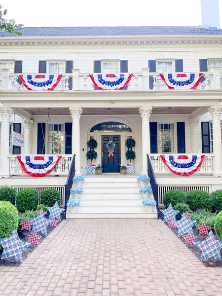 4th of July patriotic decor flags stars wreath topiaries red white and blue

#LTKHome #LTKFindsUnder100