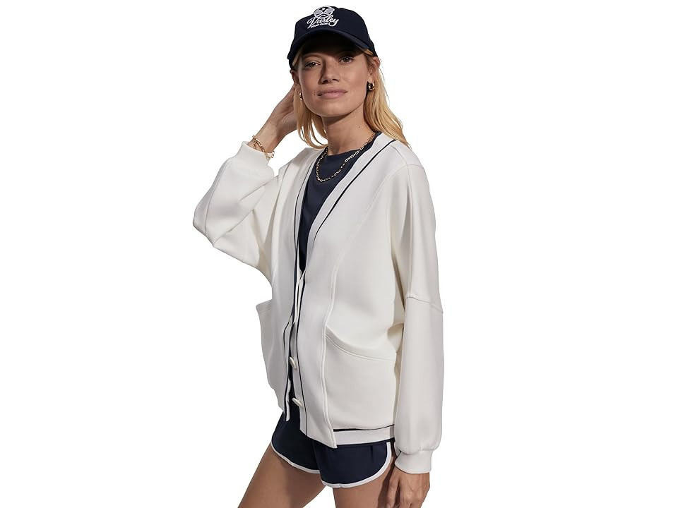 Varley Decker Court Cardigan Women's Sweatshirt : LG, Elastane/Polyester/Viscose | Zappos