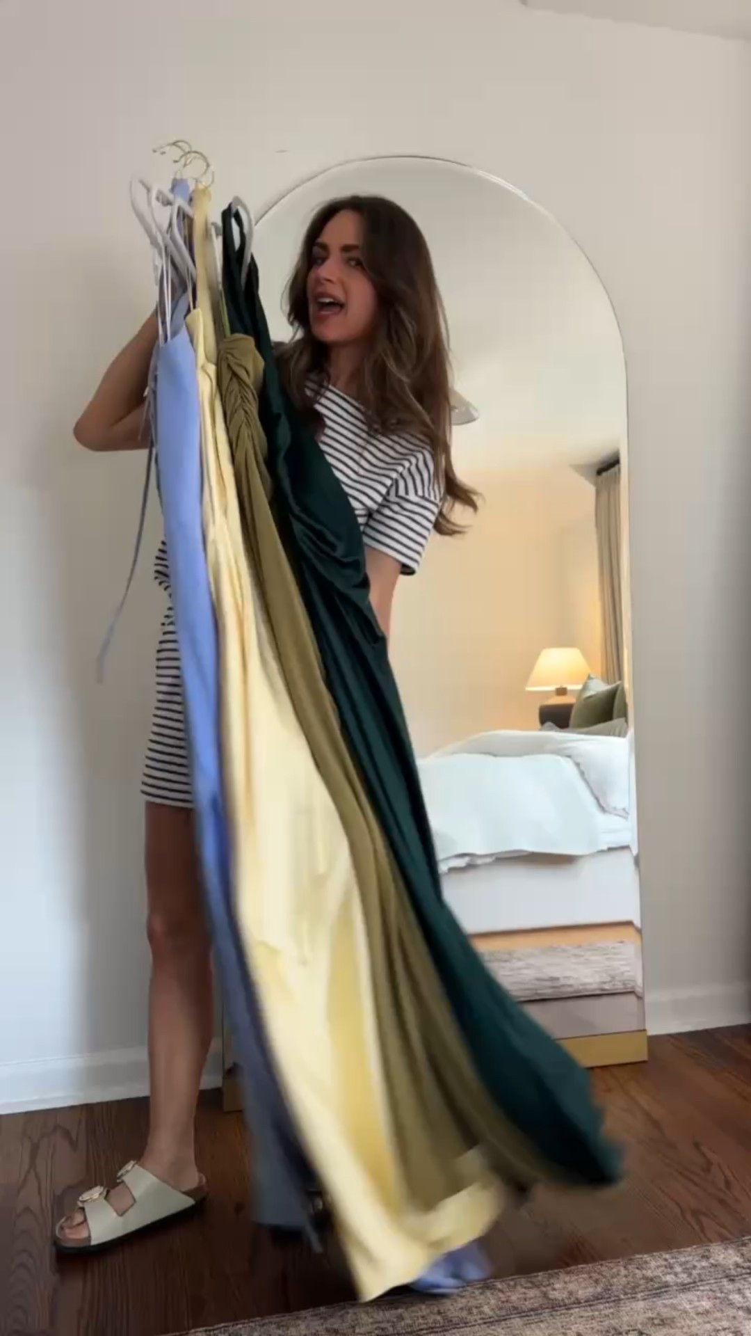 Help me pick a wedding guest dress!

Dress 1- Size US 2
Dress 2- Size XS
Dress 3- Size 2
Dress 4- Size S (prob needed XS)
Dress 5- Size S