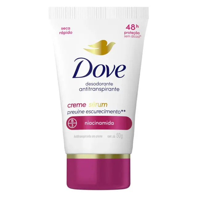 Desodorante Antitranspirante Creme Dove Creme Sérum Feminino 48h Niacinamida 50g | DrogaRaia (BR)