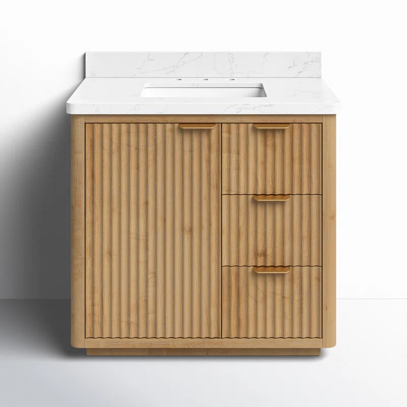 36'' Single Bathroom Vanity with Cultured Marble Top | Wayfair North America