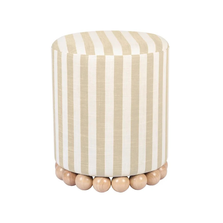 Dex Beige Striped Linen Ottoman | Walmart (US)