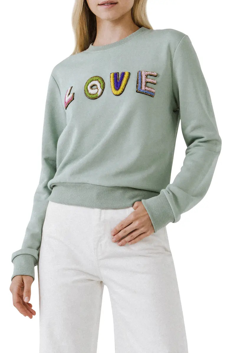 Endless Rose Love Beaded Sweatshirt | Nordstrom | Nordstrom