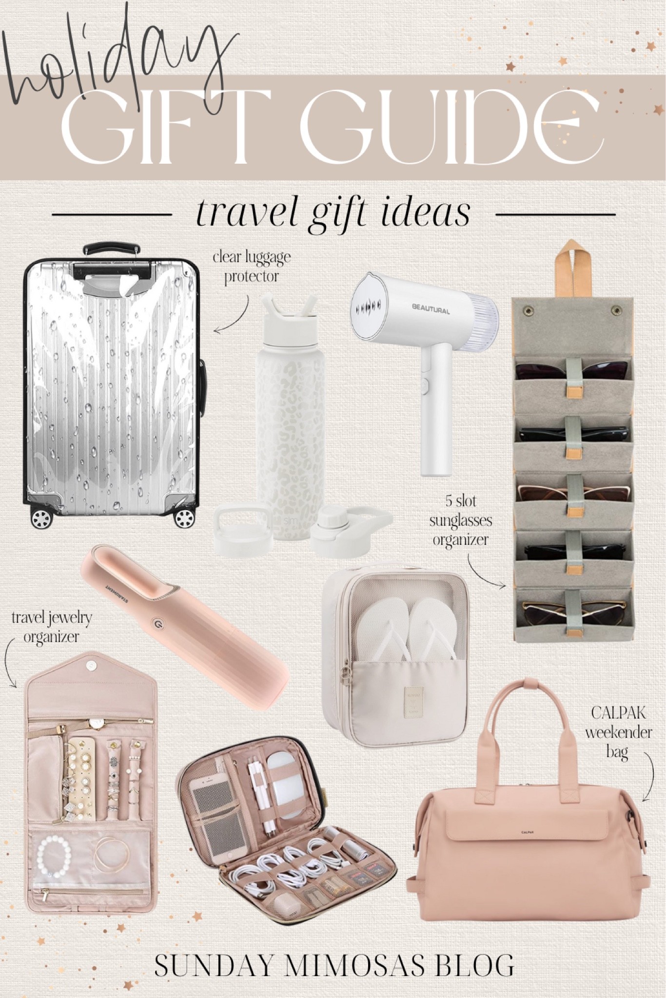 Holiday Gift Guide: Travel Essentials

Travel gift ideas, travel must haves, holiday travel, travel gift idea, clear luggage protector, sunglasses organizer, travel jewelry organizer, Calpak duffel, blush pink duffel, electronic organizer, portable steamer, simple modern tumbler, leopard water bottle, portable hand vacuum, Amazon travel finds, Amazon travel essentials, Amazon gift ideas, gift ideas for the traveler, gift ideas for her, travel bag, holiday gift guide #travelgifts #travelessentials #travelmusthaves #travelfinds #giftideasforher

#LTKSeasonal #LTKsalealert #LTKHoliday