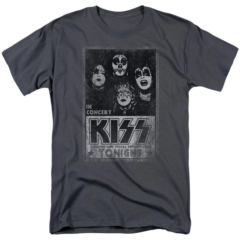 kiss live rock band music adult mens short sleeve t-shirt charcoal (x-large) | Walmart (US)