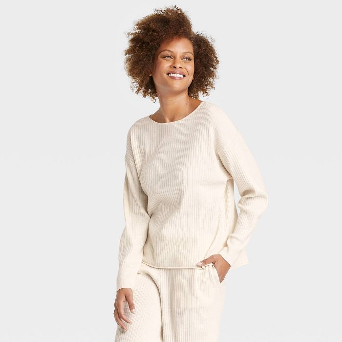 Women's Ribbed Pullover Lounge Sweater - Stars Above™ | Target