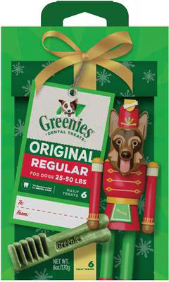 Greenies Original Natural Chicken Regular Holiday Dental Dog Treats, 6 count | Chewy